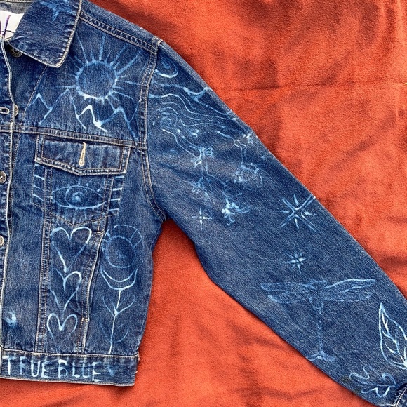Groovy True Blue vintage Denim jacket upcycled - Picture 7 of 14